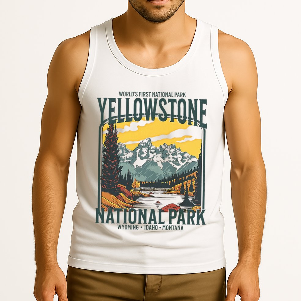 Yellowstone National Park Vintage Hiking Tank Top