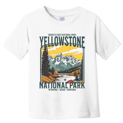 Yellowstone National Park Vintage Hiking Toddler T-Shirt