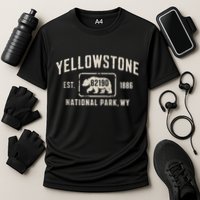 Yellowstone National Park Grizzly Bear Zip Code Wyoming Cooling Performance Crew T-Shirt