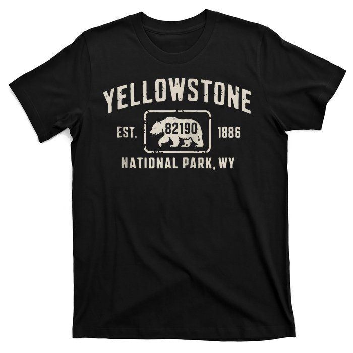 Yellowstone National Park Grizzly Bear Zip Code Wyoming T-Shirt