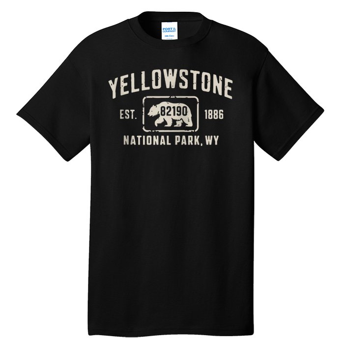 Yellowstone National Park Grizzly Bear Zip Code Wyoming Tall T-Shirt