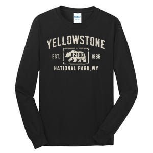 Yellowstone National Park Grizzly Bear Zip Code Wyoming Tall Long Sleeve T-Shirt