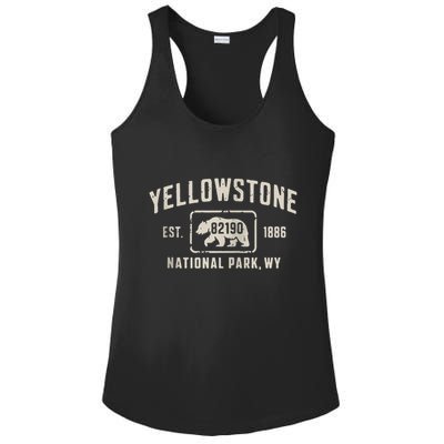Yellowstone National Park Grizzly Bear Zip Code Wyoming Ladies PosiCharge Competitor Racerback Tank