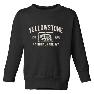 Yellowstone National Park Grizzly Bear Zip Code Wyoming Toddler Sweatshirt