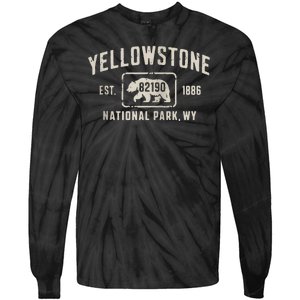 Yellowstone National Park Grizzly Bear Zip Code Wyoming Tie-Dye Long Sleeve Shirt