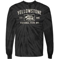 Yellowstone National Park Grizzly Bear Zip Code Wyoming Tie-Dye Long Sleeve Shirt