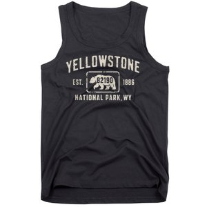 Yellowstone National Park Grizzly Bear Zip Code Wyoming Tank Top