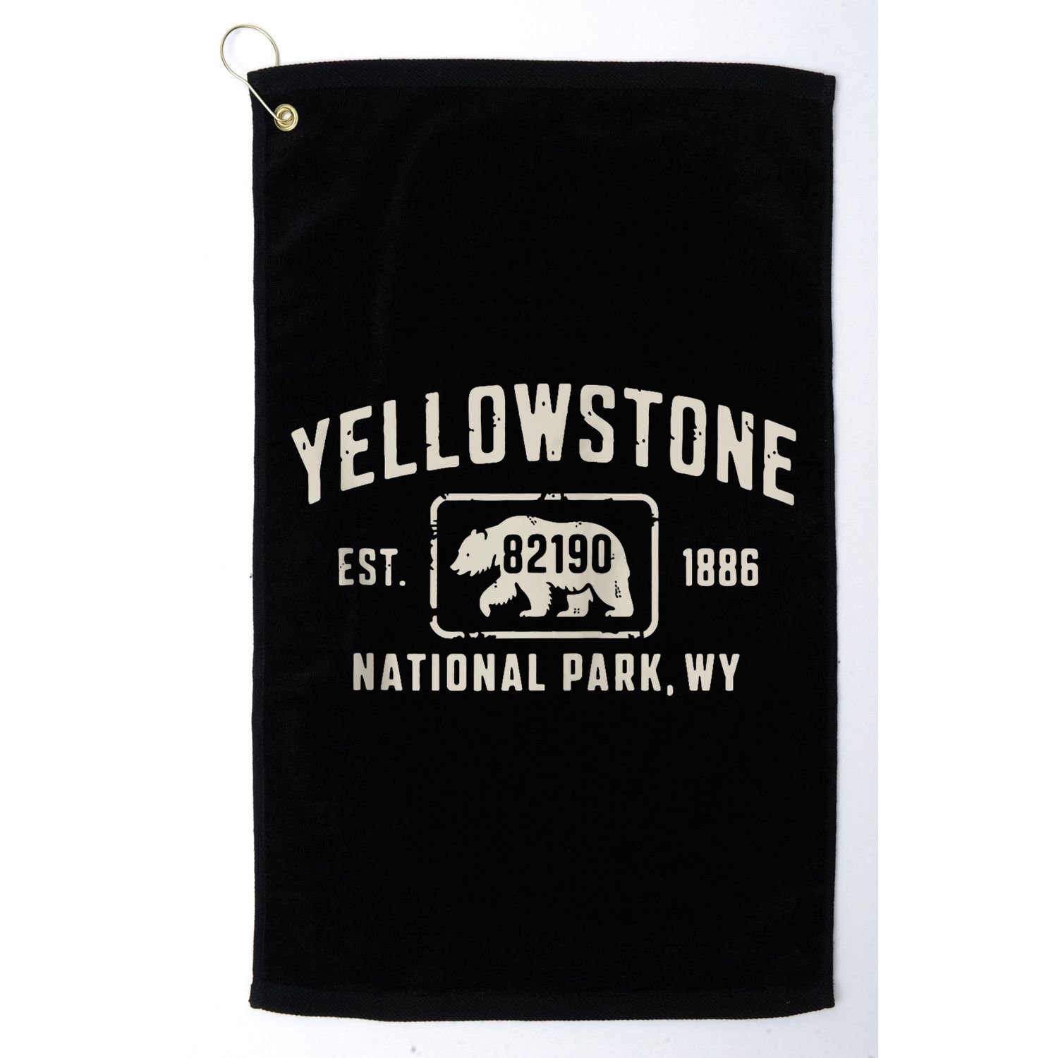 Yellowstone National Park Grizzly Bear Zip Code Wyoming Golf Towel