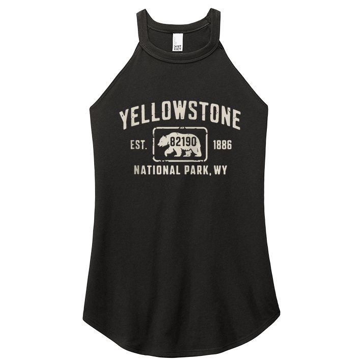Yellowstone National Park Grizzly Bear Zip Code Wyoming Women's Perfect Tri Rocker Tank