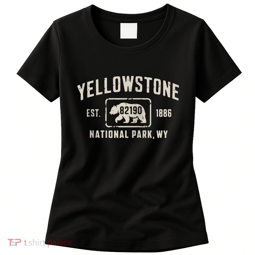Yellowstone National Park Grizzly Bear Zip Code Wyoming Womens T-Shirt