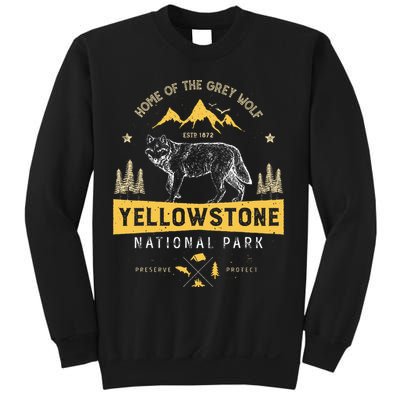 Yellowstone National Park Us Wolf Vintage Sweatshirt