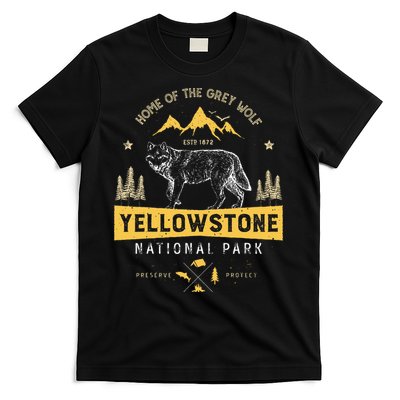 Yellowstone National Park Us Wolf Vintage T-Shirt