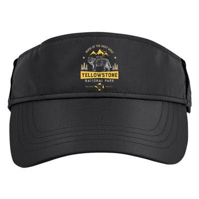 Yellowstone National Park Us Wolf Vintage Adult Drive Performance Visor