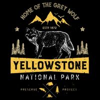 Yellowstone National Park Us Wolf Vintage Baby Bodysuit