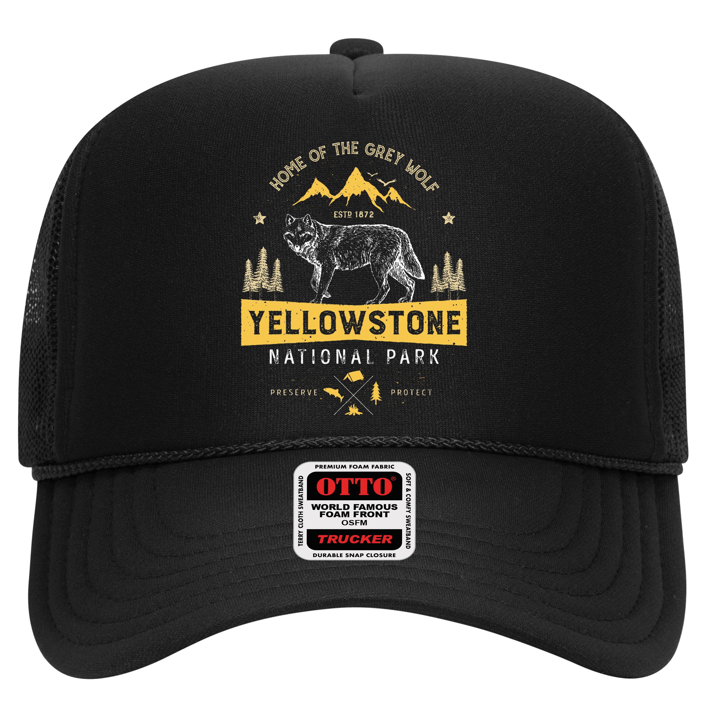 Yellowstone National Park Us Wolf Vintage Hat
