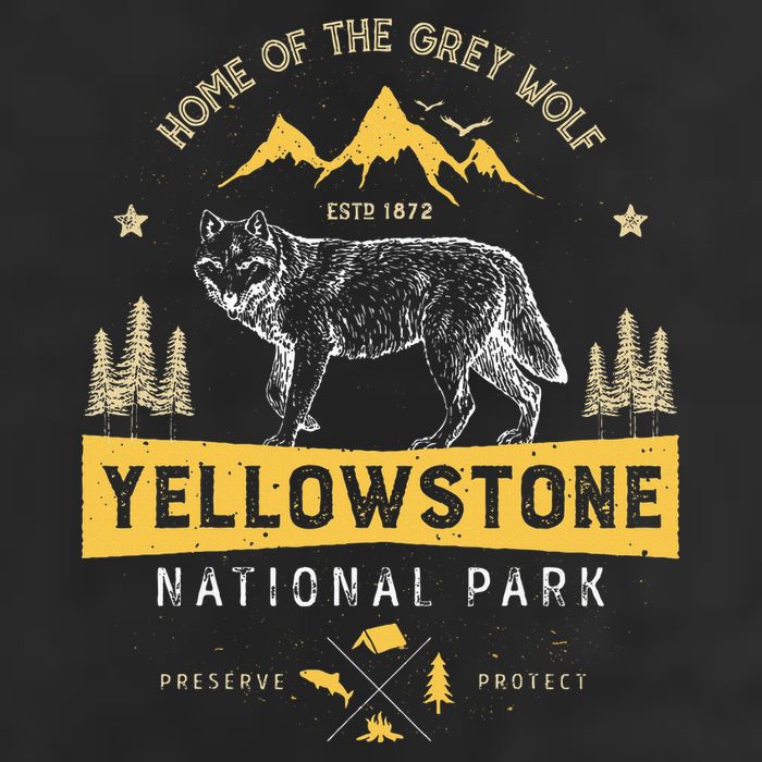 Yellowstone National Park Us Wolf Vintage Hat