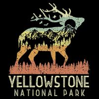Yellowstone National Park Retro Vintage Mountain Elk Gift Bag