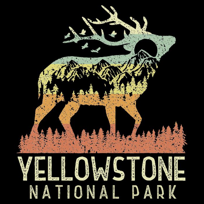Yellowstone National Park Retro Vintage Mountain Elk Gift Bag