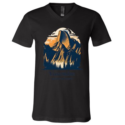 Yosemite National Park California Half Dome Landscape V-Neck T-Shirt