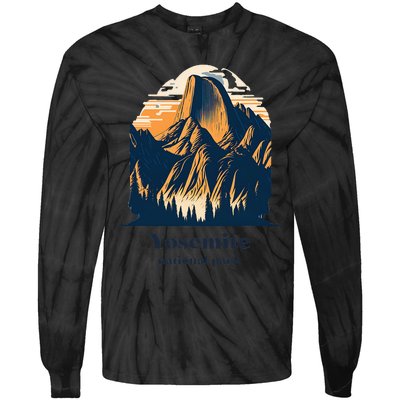 Yosemite National Park California Half Dome Landscape Tie-Dye Long Sleeve Shirt