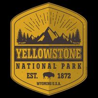 Yellowstone National Park Est 1872 Wyoming USA Gold Emblem Impact Tech Backpack