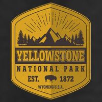 Yellowstone National Park Est 1872 Wyoming USA Gold Emblem Hat