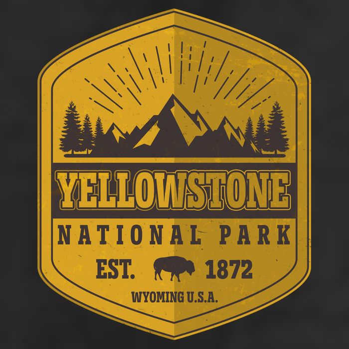 Yellowstone National Park Est 1872 Wyoming USA Gold Emblem Hat