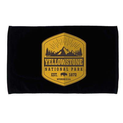 Yellowstone National Park Est 1872 Wyoming USA Gold Emblem Microfiber Hand Towel