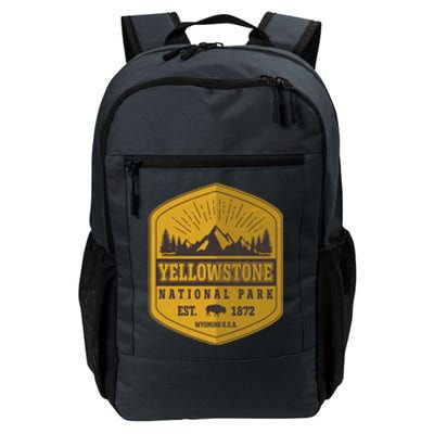 Yellowstone National Park Est 1872 Wyoming USA Gold Emblem Daily Commute Backpack