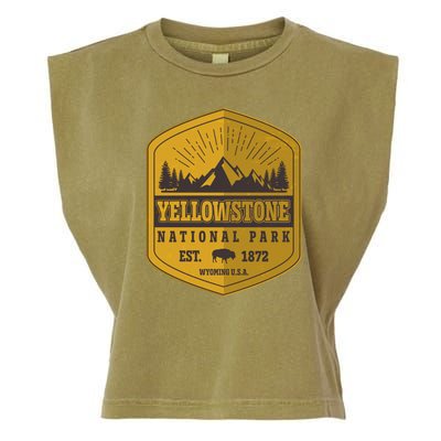 Yellowstone National Park Est 1872 Wyoming USA Gold Emblem Garment-Dyed Women's Muscle Tee