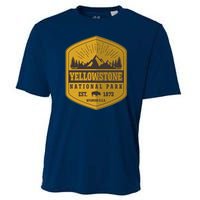 Yellowstone National Park Est 1872 Wyoming USA Gold Emblem Cooling Performance Crew T-Shirt