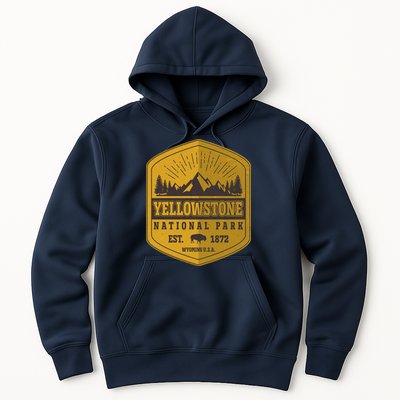Yellowstone National Park Est 1872 Wyoming USA Gold Emblem Hoodie