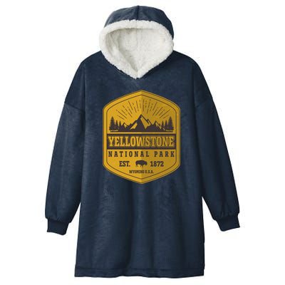 Yellowstone National Park Est 1872 Wyoming USA Gold Emblem Hooded Wearable Blanket