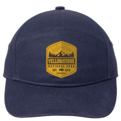 Yellowstone National Park Est 1872 Wyoming USA Gold Emblem 7-Panel Snapback Hat