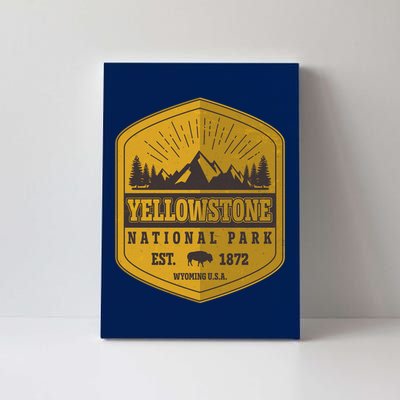 Yellowstone National Park Est 1872 Wyoming USA Gold Emblem Canvas