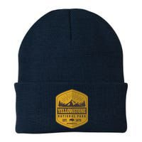 Yellowstone National Park Est 1872 Wyoming USA Gold Emblem Knit Cap Winter Beanie