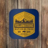 Yellowstone National Park Est 1872 Wyoming USA Gold Emblem Coaster