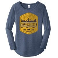 Yellowstone National Park Est 1872 Wyoming USA Gold Emblem Women's Perfect Tri Tunic Long Sleeve Shirt