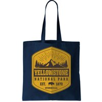 Yellowstone National Park Est 1872 Wyoming USA Gold Emblem Tote Bag