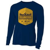 Yellowstone National Park Est 1872 Wyoming USA Gold Emblem Cooling Performance Long Sleeve Crew