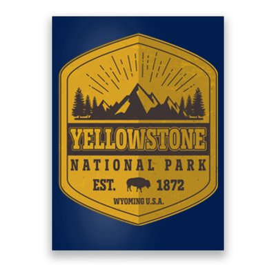 Yellowstone National Park Est 1872 Wyoming USA Gold Emblem Poster