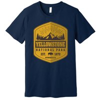 Yellowstone National Park Est 1872 Wyoming USA Gold Emblem Premium T-Shirt