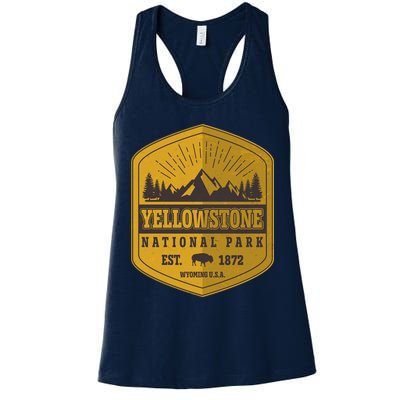 Yellowstone National Park Est 1872 Wyoming USA Gold Emblem Womens Tank Top