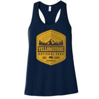 Yellowstone National Park Est 1872 Wyoming USA Gold Emblem Women's Racerback Tank