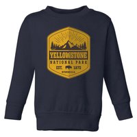 Yellowstone National Park Est 1872 Wyoming USA Gold Emblem Toddler Sweatshirt