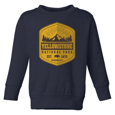 Yellowstone National Park Est 1872 Wyoming USA Gold Emblem Toddler Sweatshirt