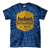 Yellowstone National Park Est 1872 Wyoming USA Gold Emblem Tie-Dye T-Shirt