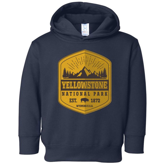 Yellowstone National Park Est 1872 Wyoming USA Gold Emblem Toddler Hoodie