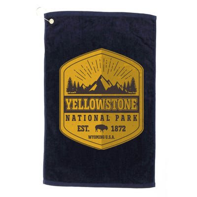 Yellowstone National Park Est 1872 Wyoming USA Gold Emblem Platinum Collection Golf Towel