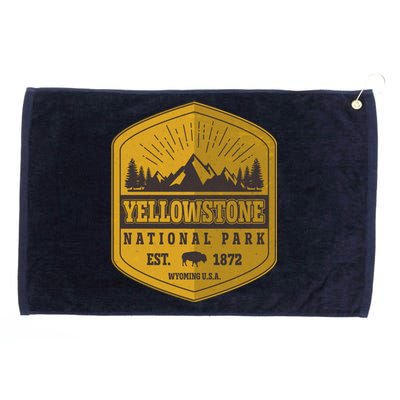 Yellowstone National Park Est 1872 Wyoming USA Gold Emblem Grommeted Golf Towel